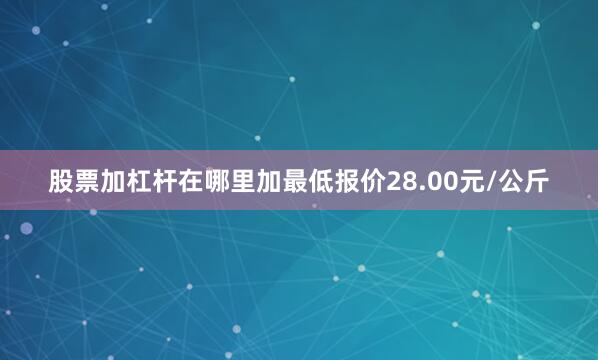 股票加杠杆在哪里加最低报价28.00元/公斤
