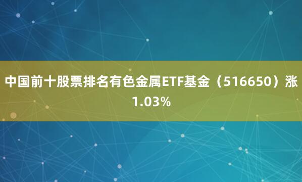 中国前十股票排名有色金属ETF基金（516650）涨1.03%